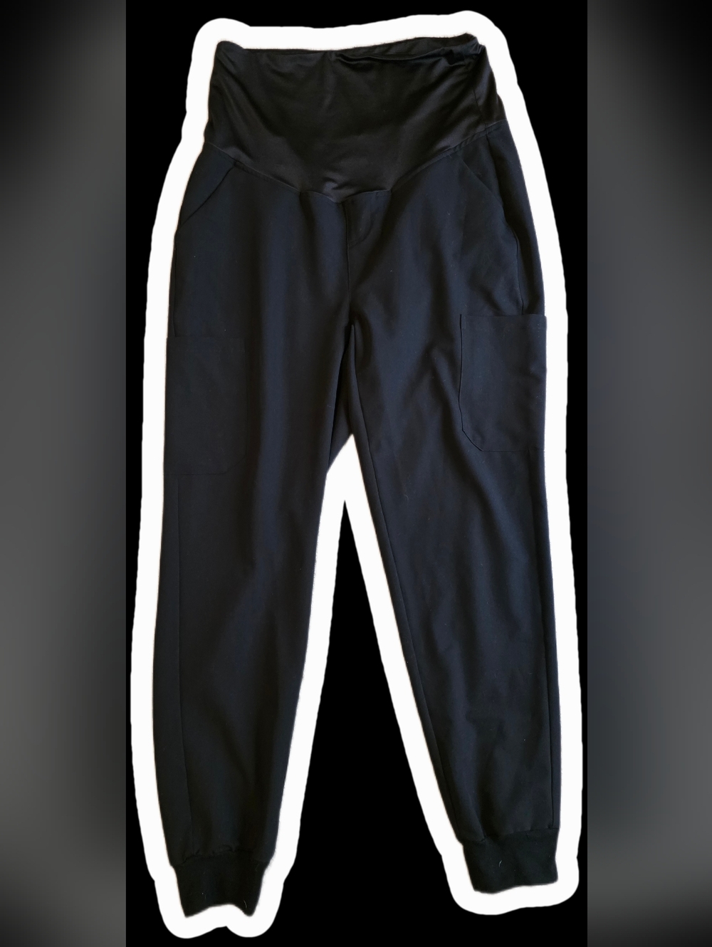 Mandala Maternity Black Scrub Bottoms
